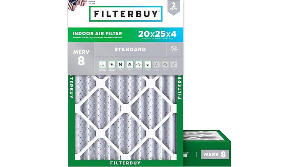 20x25x4 merv 8 filters