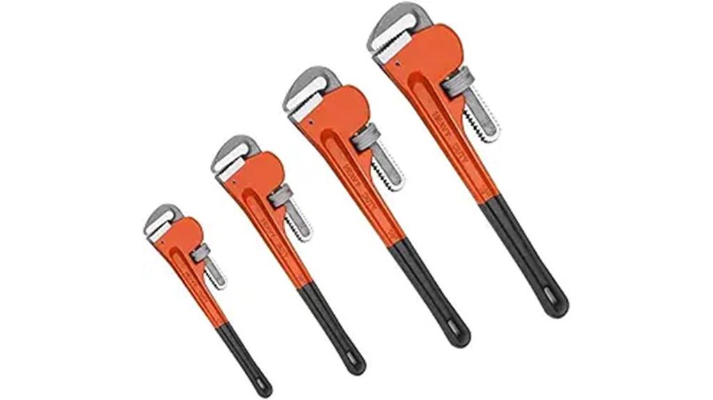 four piece pipe wrench set