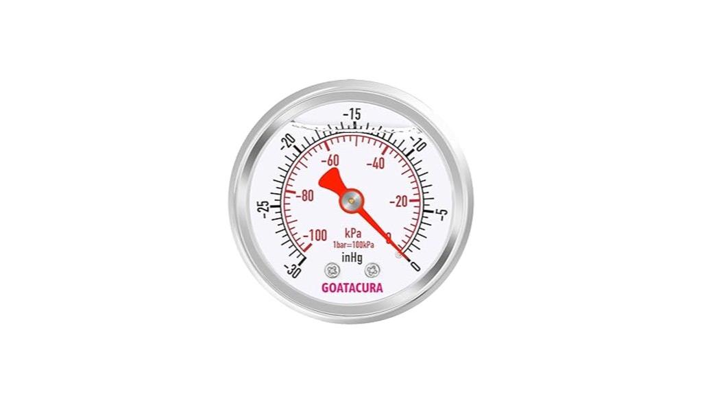 glycerin filled vacuum gauge
