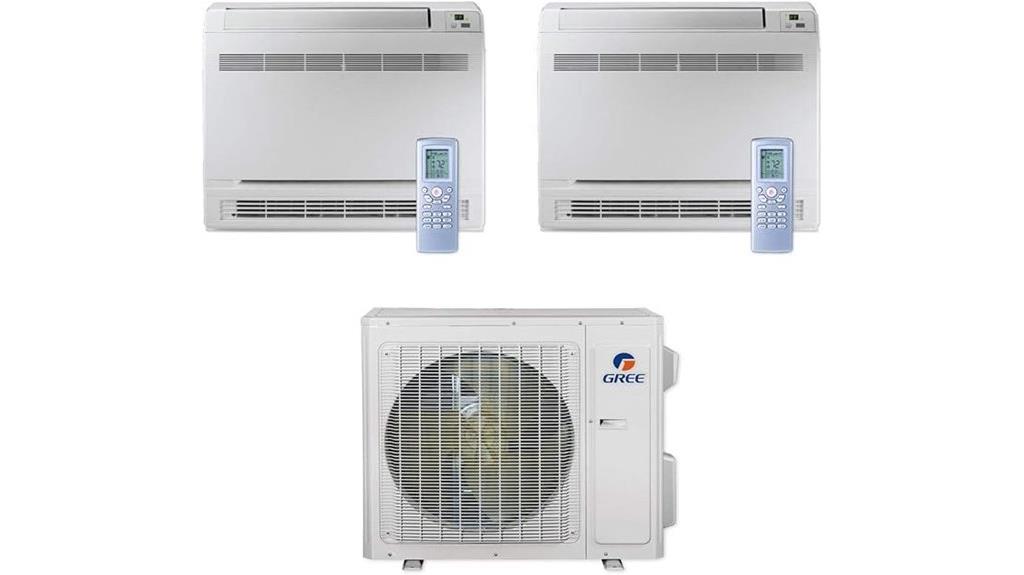 green 24 000 btu dual zone mini split