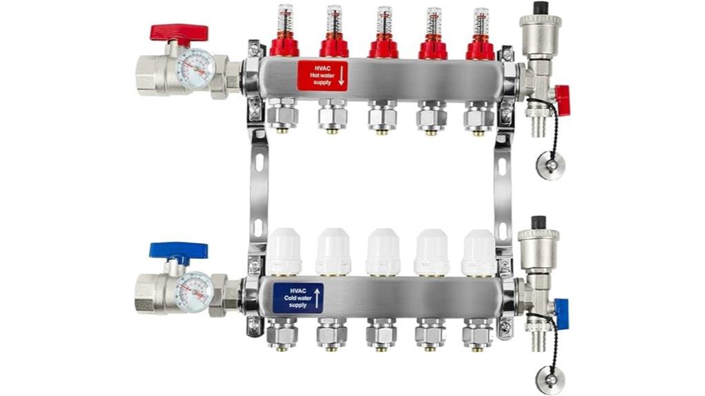 pex manifold with 5 loops