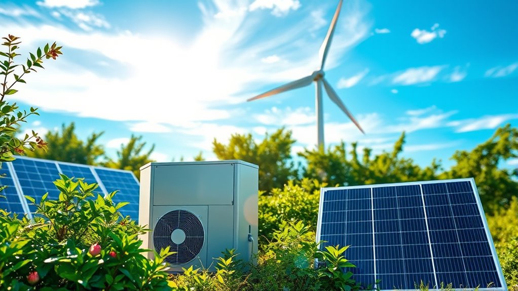 renewable energy powers heat pumps