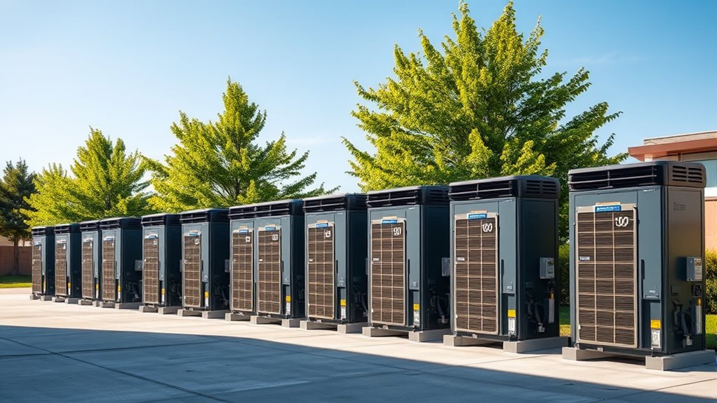 top outdoor heat pump units
