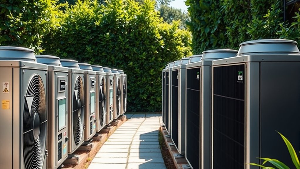 top outdoor heat pump units