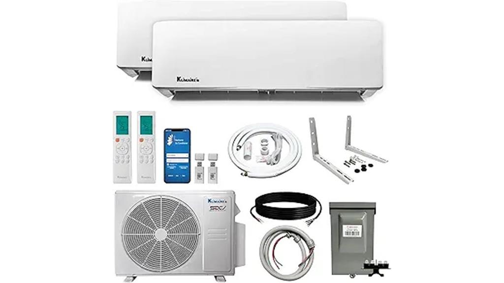 two zone 21 seer ductless air conditioner