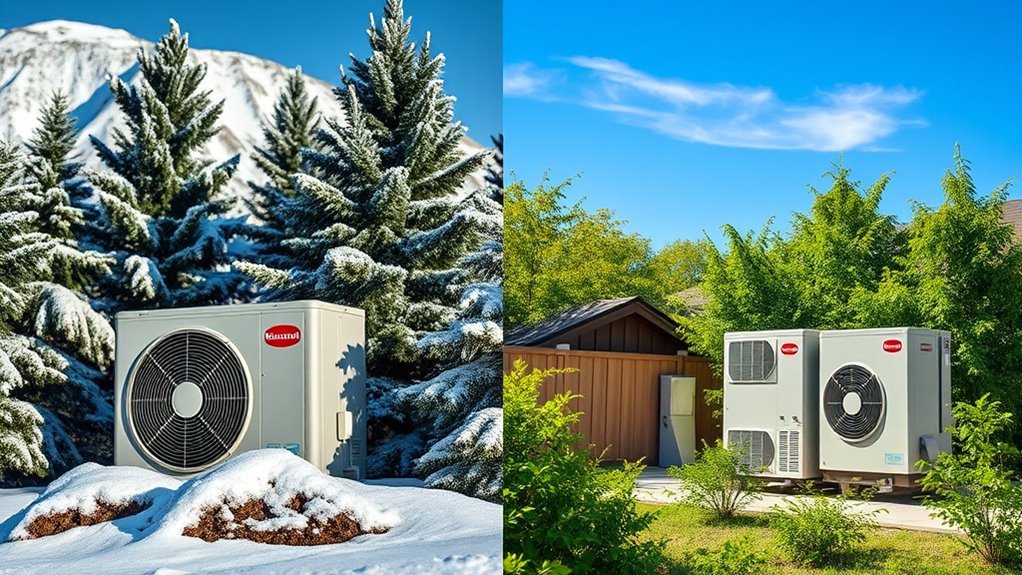 regional climate determines system efficiency