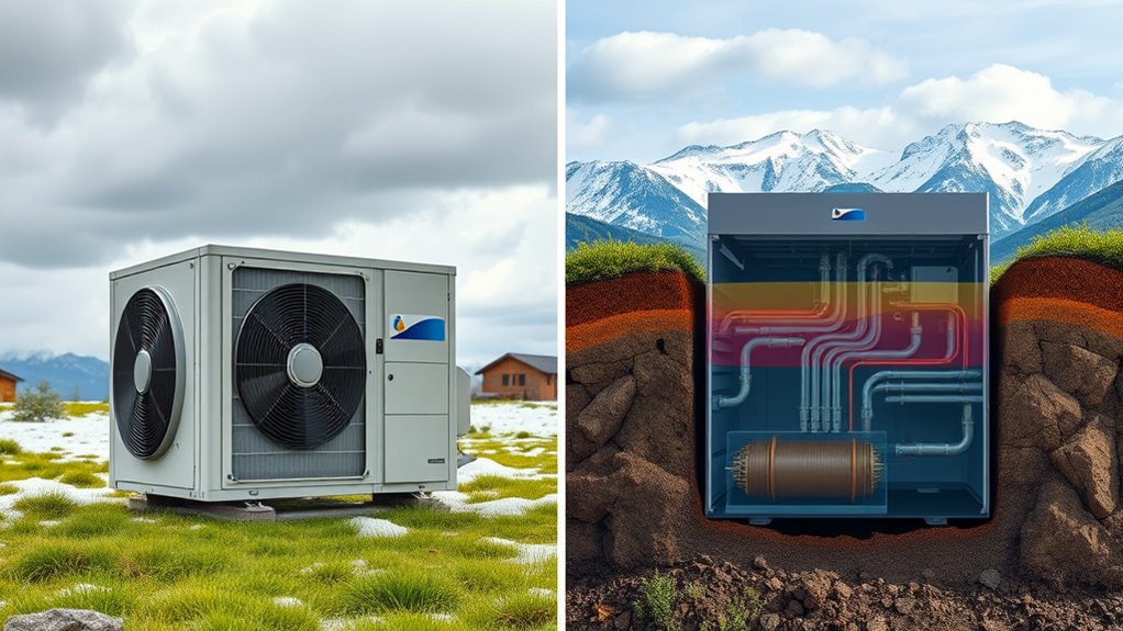 geothermal efficiency outweighs air source