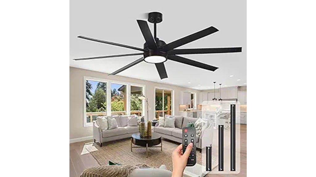 black 65 inch ceiling fan