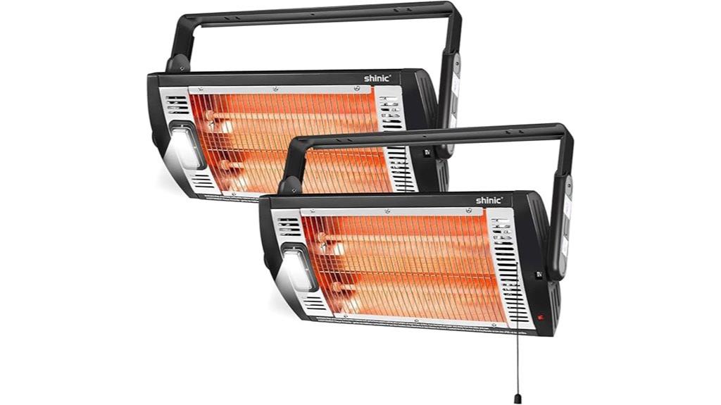 dual 1500w garage heaters