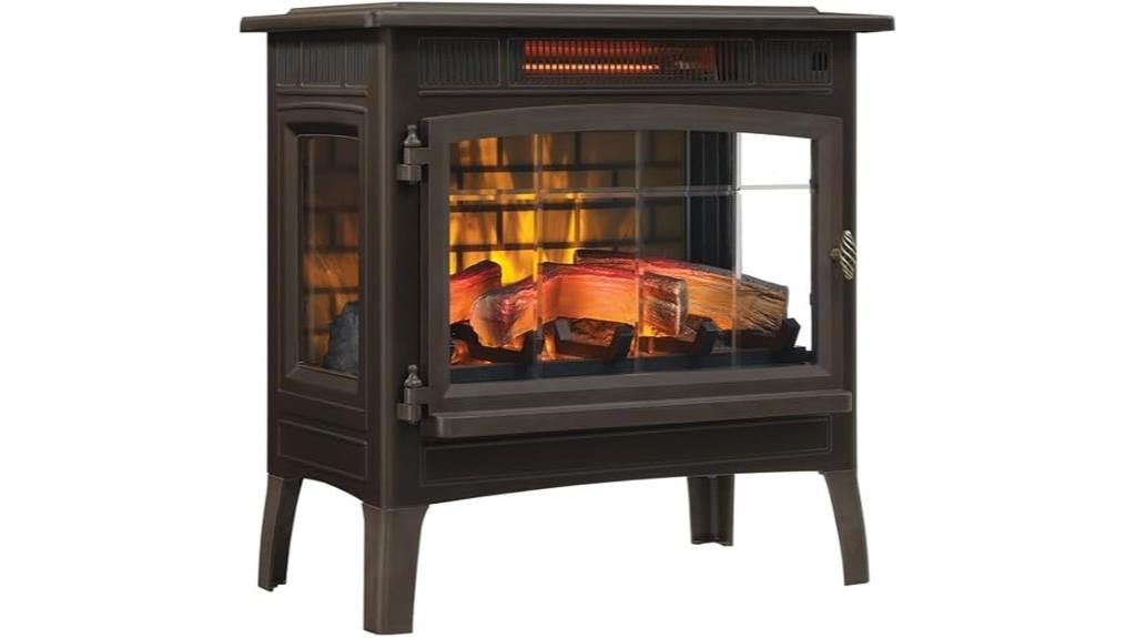 electric fireplace with flame