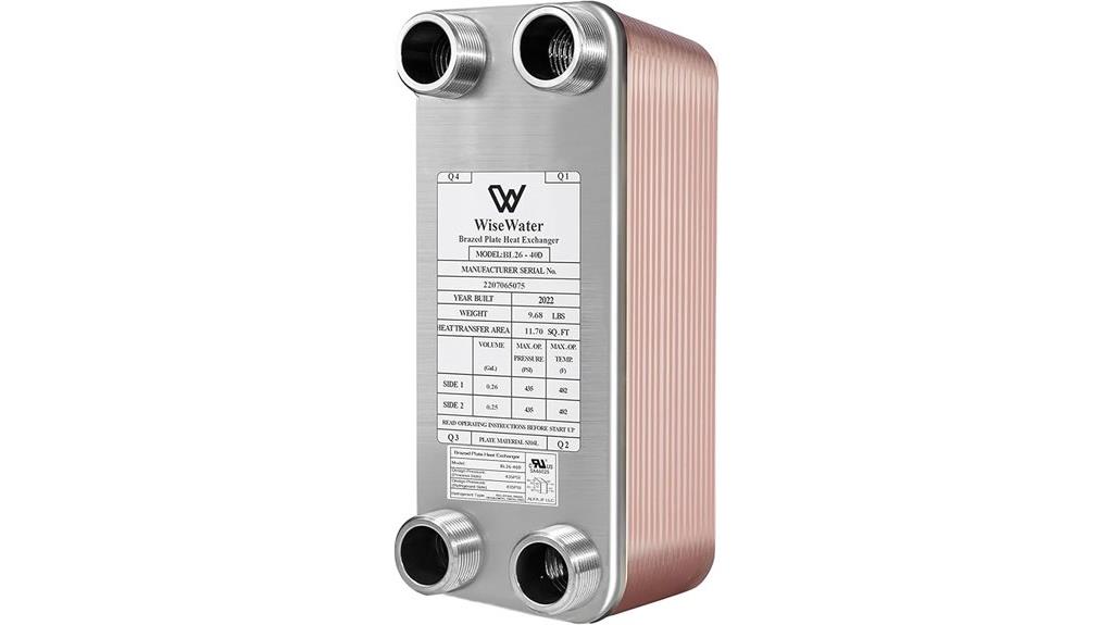 four by twelve water exchanger