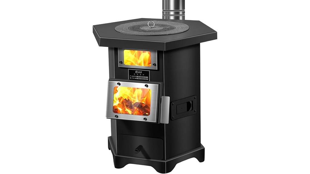 hexagonal wood stove design
