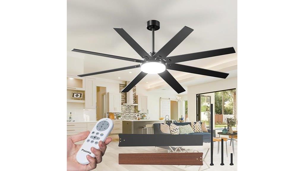large black ceiling fan
