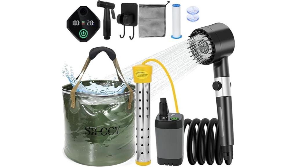 portable heated camping shower