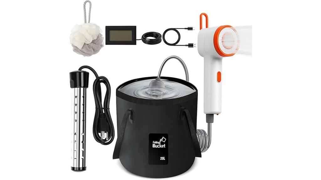 portable heated shower