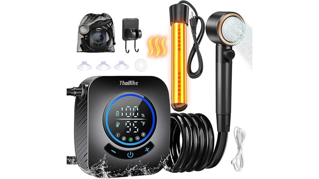 portable shower with heater