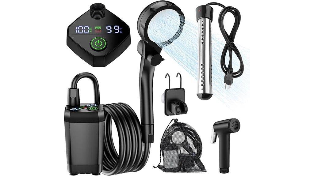 rechargeable portable camping shower