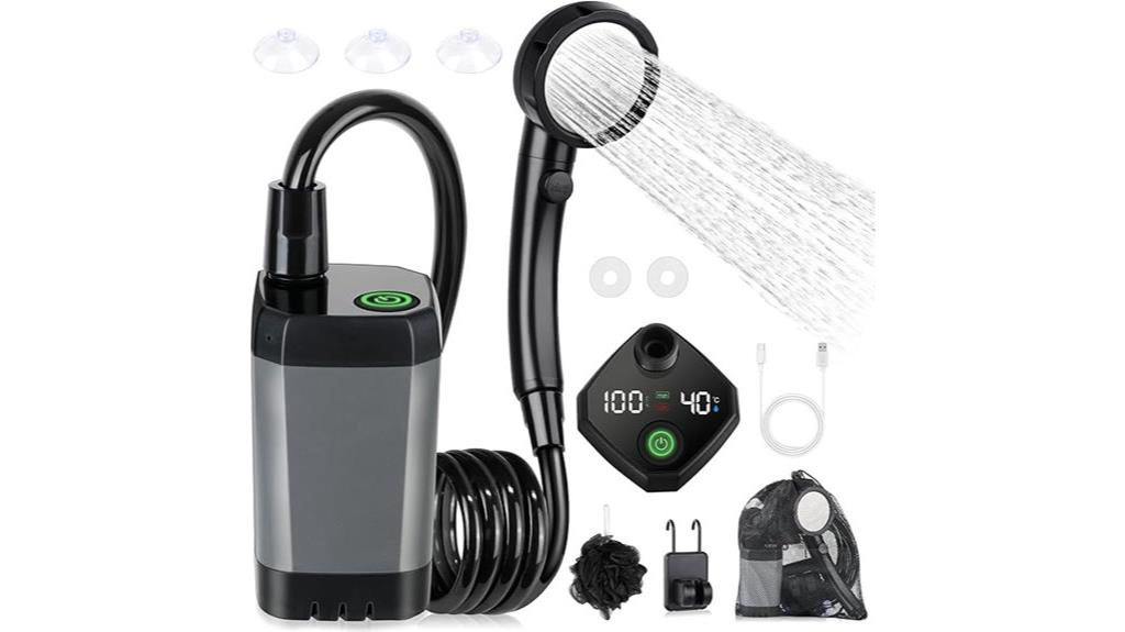rechargeable portable camping shower