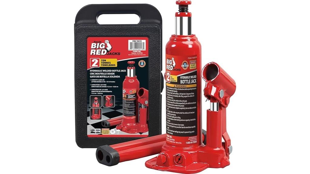 red hydraulic bottle jack