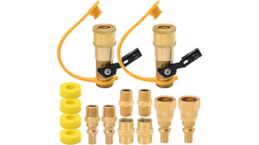 set of fourteen propane fittings