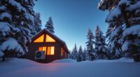 top off grid cabin heat pumps