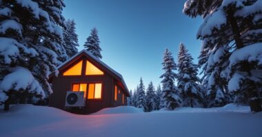 top off grid cabin heat pumps