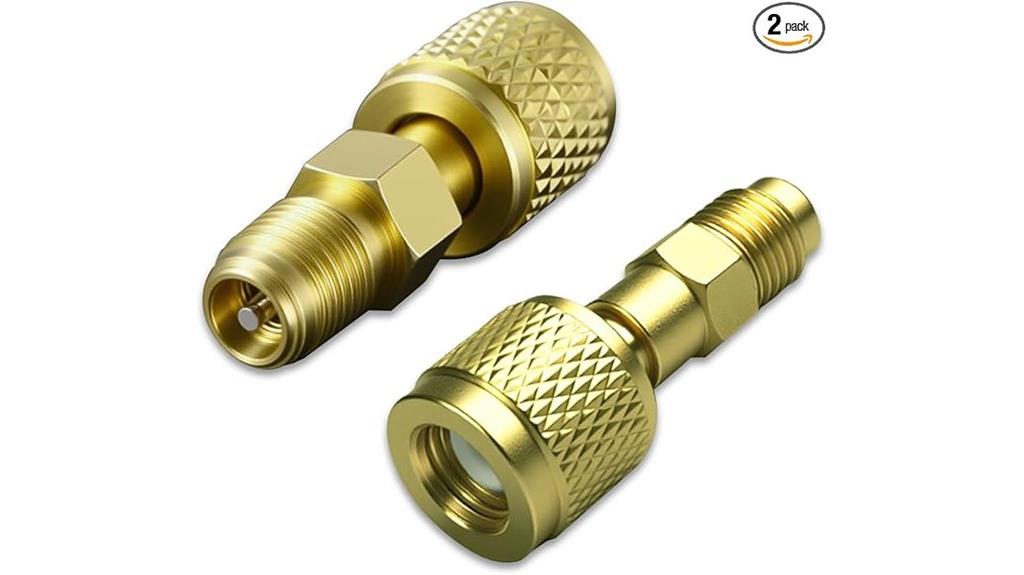 two brass r 32 adapters