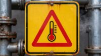 discharge temperature warning sign