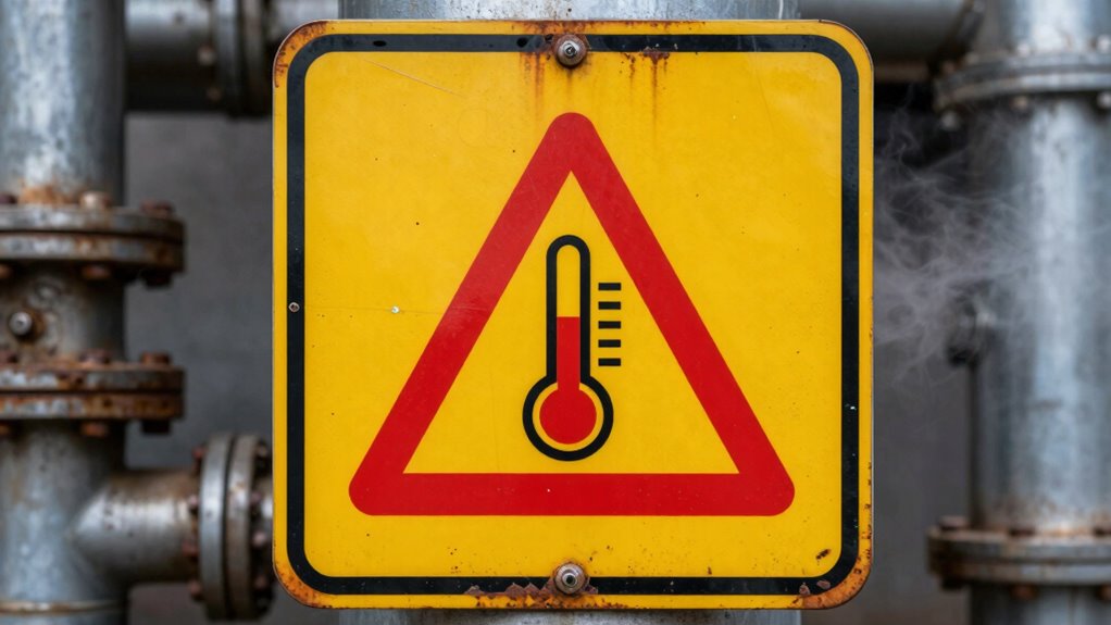 discharge temperature warning sign