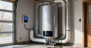 garage installation water heater